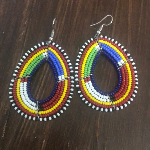 Earrings handmade in Africa. Beaded - Picture 1 of 1